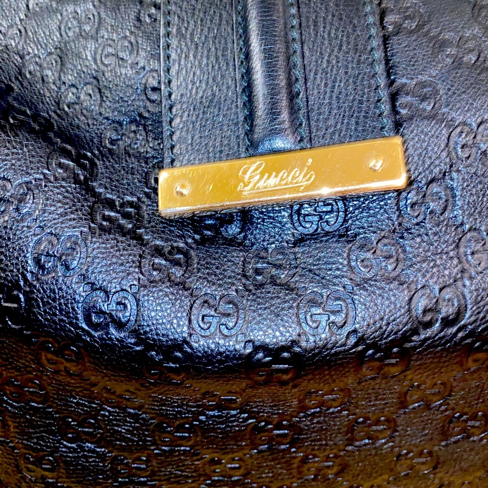 Gucci Black Leather Guccissma Hobo Bag